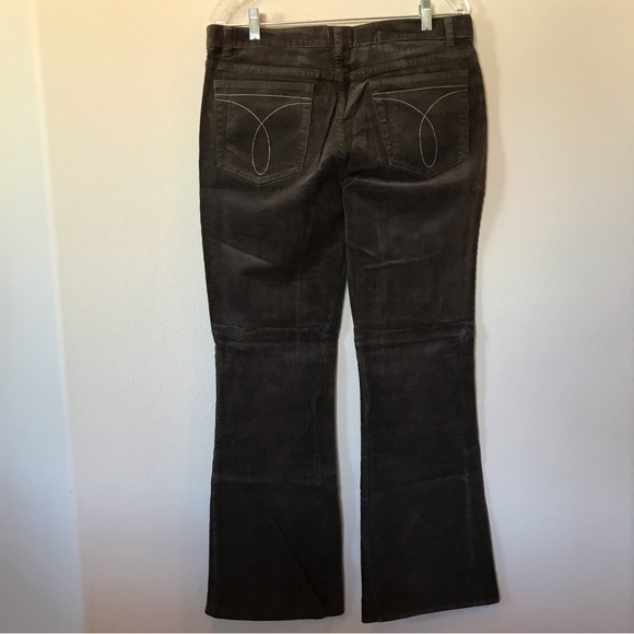 Calvin Klein Jeans Brown Stretch Corduroy Flare Leg Casual Pants Size 13 - Picture 8 of 14
